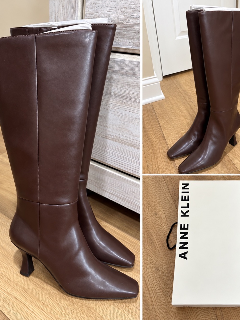 Anne Klein Womens Sz.8 Akperfektion-WC Tall Knee High Dress Boots Wide Calf